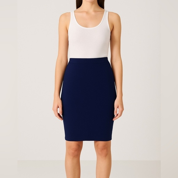 American Apparel Dresses & Skirts - American Apparel Deep Blue Above Knee Ribbed Pencil Skirt (L)